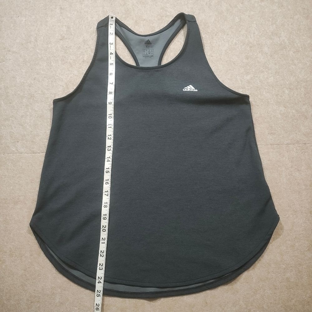 Adidas Women's Charcoal Gray Racerback Tank Top #1 - Picture 4 of 5
